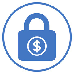 lock, Lock dollar icon button