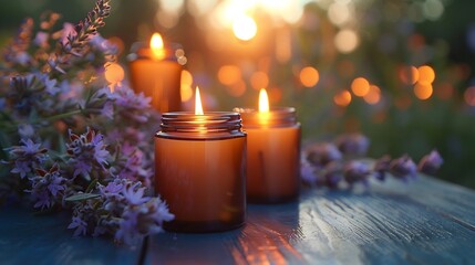 Aromatherapy essential oils a soft focus background calming atmosphere and copy space