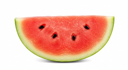 rebanada de sandia roja en fondo blanco 