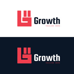 Growth logo design professional letter G with modern and minimalist