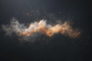 Fototapeta premium Abstract fiery cloud formation against dark backdrop.
