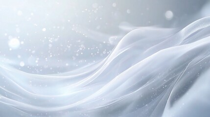 Ethereal Flowing White and Grey Digital Particles in Futuristic Design