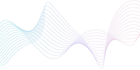 Creative Line Art for Design of Websites and Landing Pages. Abstract colorful wave lines for elements in concept business presentation. Digital frequency track equalizer. Data science frequency gradie
