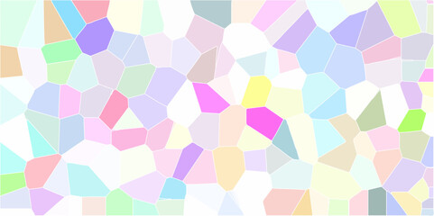 Pastel light mint colors stone tile pattern. Modern design poster and cover template. Vector illustration. Multicolor Broken Stained Glass Background with White lines. White stroke 3d design art