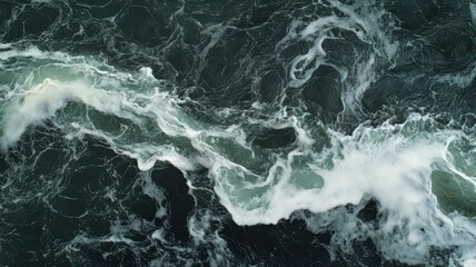 Fototapeta premium Dark Teal Water with White Foam Abstract Texture