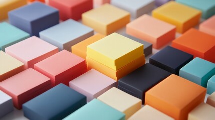 Obraz premium Colorful Sticky Notes Arranged Neatly on a Flat Surface for Organization and Reminders