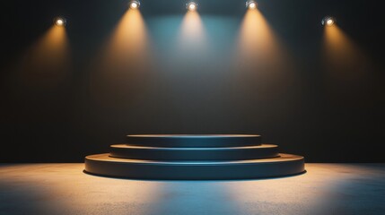 Abstract scene background. Product presentation, mock up, winner, Podium, stage pedestal or platform. Vector illustration