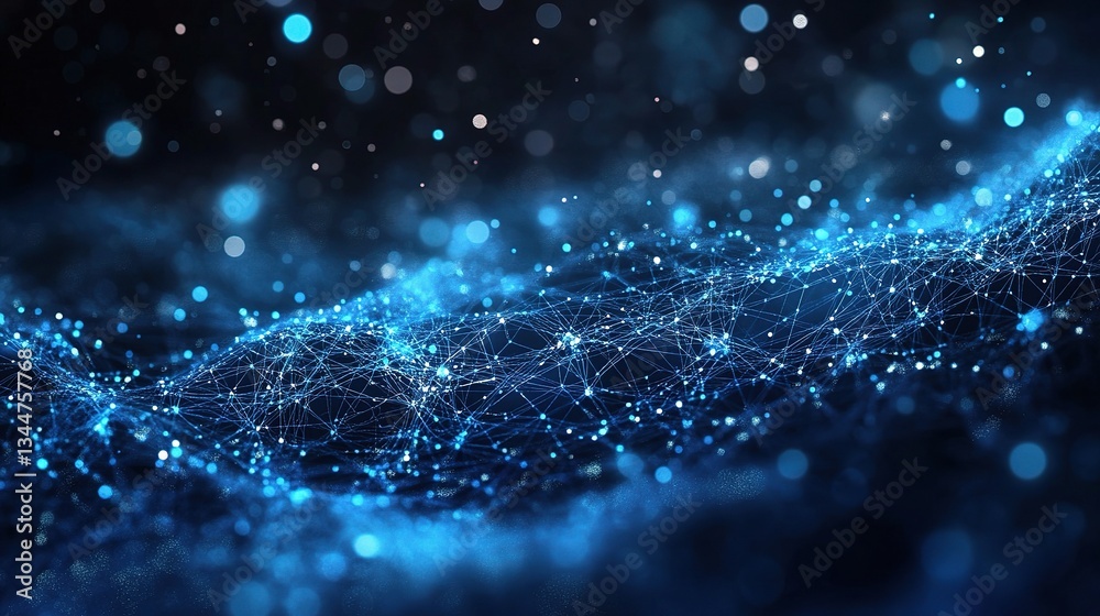 Poster abstract technology background with glowing web design elements