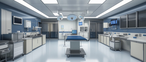 Ultra-clean examination room with digital interfaces and sterile surfaces-3