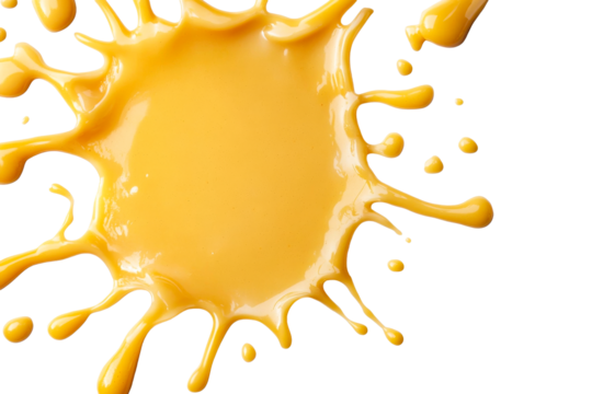 Bright yellow paint splash with a clean background