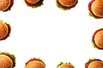 Delicious burgers on a transparent background