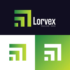 Minimalist modern letter logo design lorvex modern and creative