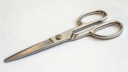 Obraz premium Metal Scissors on White Background