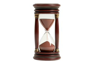 Elegant hourglass with a transparent background