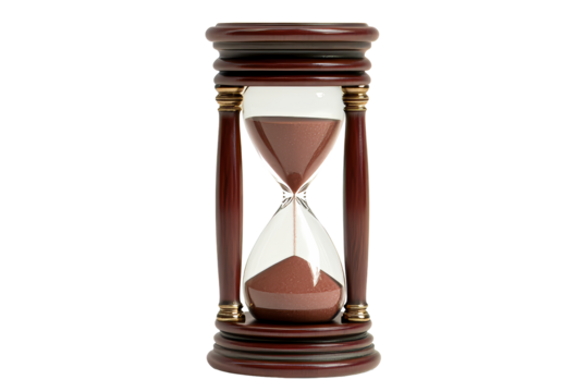 Elegant hourglass with a transparent background