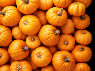 A mesmerizing pattern of countless pumpkins stacked together, representing the harvest season’s richness.