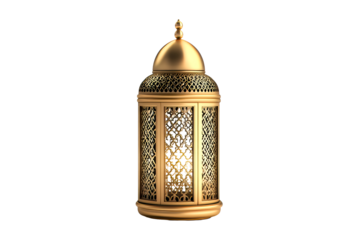 Decorative gold lantern with intricate patterns