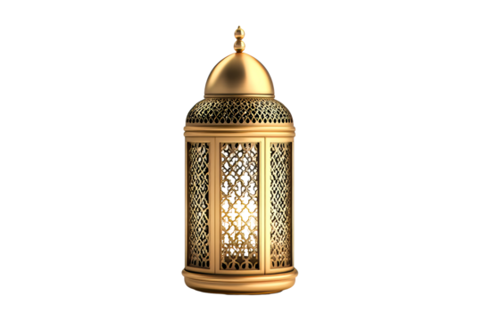 Decorative gold lantern with intricate patterns