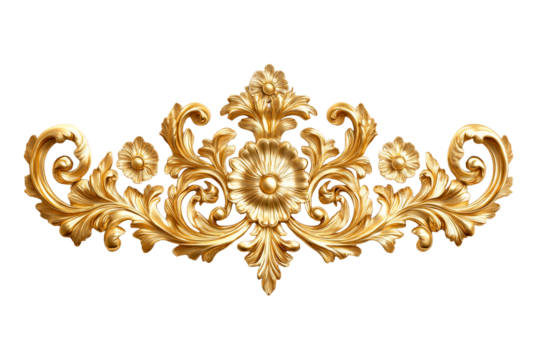 Intricate golden floral design with ornate details
