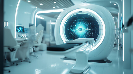 Automated optometry equipment in a futuristic consultation office-2