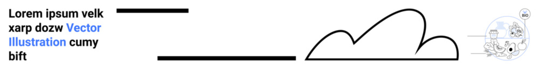 Cloud outline with right-aligned tech elements, text blocks, and icons. Ideal for technology, cloud services, innovation, data storage, IT infrastructure, modern solutions simple landing page