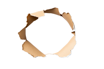 Torn paper hole with transparent background