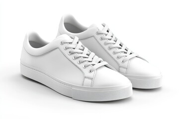 Pair of stylish sneakers with clean design and smooth finish isolated on white background for contemporary footwear inspiration