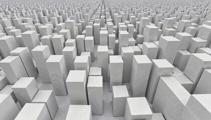 Fototapeta premium Abstract geometric blocks creating modern architectural landscape, design