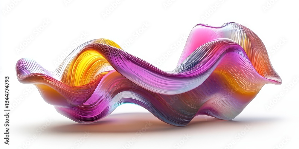 Poster A Flowing Abstract Art Form with Multiple Colors and Soft Edges