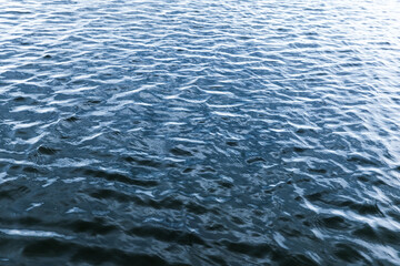 A detailed view of a water surface displaying tranquil ripples