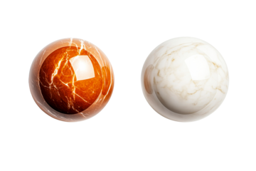 Colorful marble spheres with glossy finish