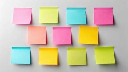 Colorful Sticky Notes on White Background