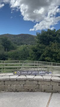 wooden bridge in the mountains