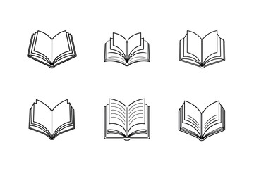 Open Book Black Vector Element for Digital Publishing





