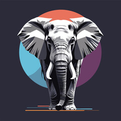 An elephant flat 2d simple vector illustration