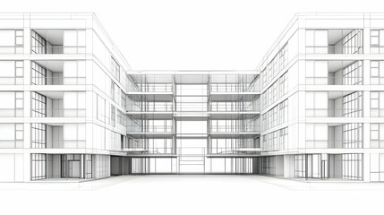 Fototapeta premium Modern Multi-Story Apartment Building Design