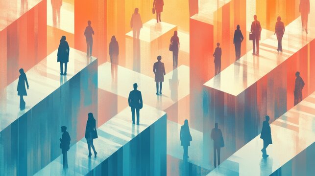 illustration of Professional promotion paths: Clear and accessible career paths that show how employees can move up within the company based on merit and skills