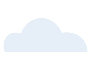 Light blue cloud with smooth edges symbolizing weather, connectivity, storage, and simplicity. Ideal for weather forecast, cloud computing, minimalism, networking, technology digital concepts flat