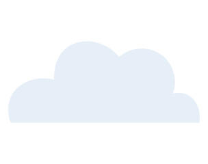 Soft blue cloud with rounded edges representing weather, data storage, cloud computing, internet connectivity, innovation, simplicity, and technology. Ideal for web design, apps branding