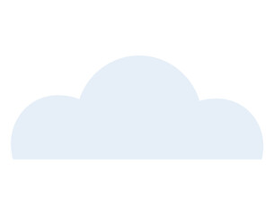 Cloud with rounded edges in light blue shade representing weather, connectivity, and innovation. Ideal for weather, cloud computing, minimalism, data storage, creativity branding clarity. Flat