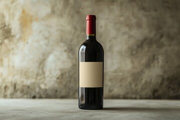 Wine bottle on cement background