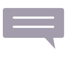 Speech bubble with two horizontal lines inside, symbolizing dialogue, feedback, or communication. Ideal for messaging, conversation, customer service, forums, comments information sharing content