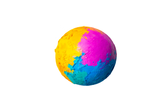 Vibrant painted globe patterns