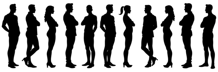  Silhouette Icon Set for Data Analysis, Web Development, Finance, Customer Satisfaction, Document and so on