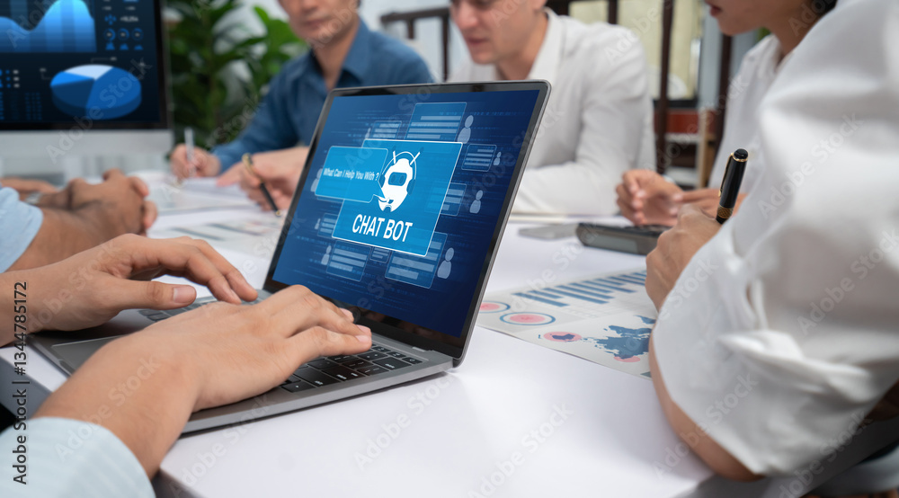 Leinwandbilder Chatbot software application for brisk online business that automatically reply to customer questions