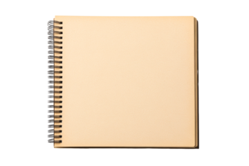 Blank spiral notebook with transparent background