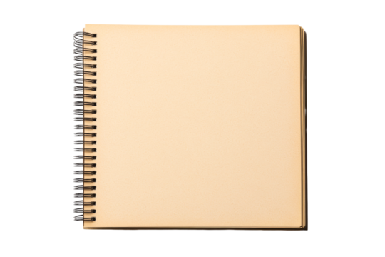 Blank spiral notebook with transparent background