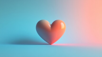 A smooth and glowing heart is centered on colorful background