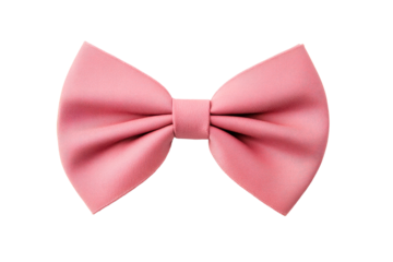Soft pink bow on transparent background