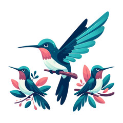 Obraz premium vector illustration of a hummingbird